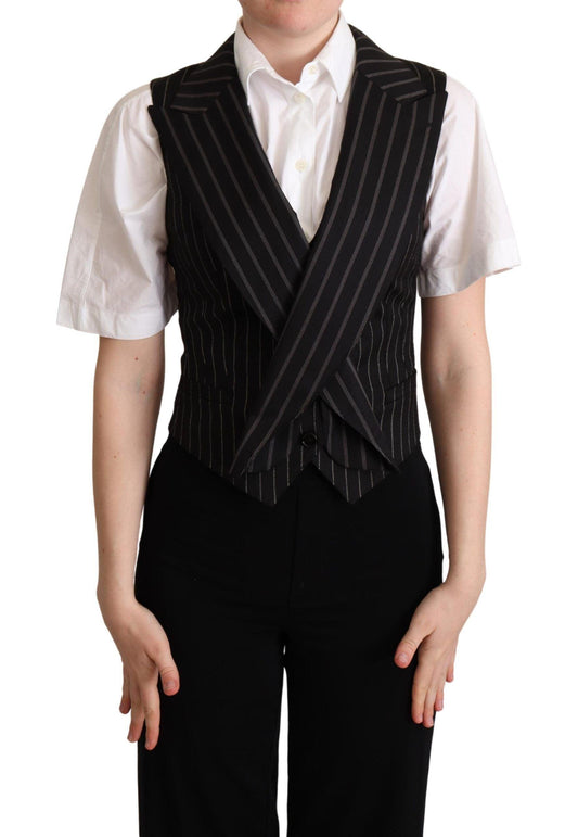 Dolce & Gabbana Elegant Leopard Print Waistcoat – Sleeveless Vest