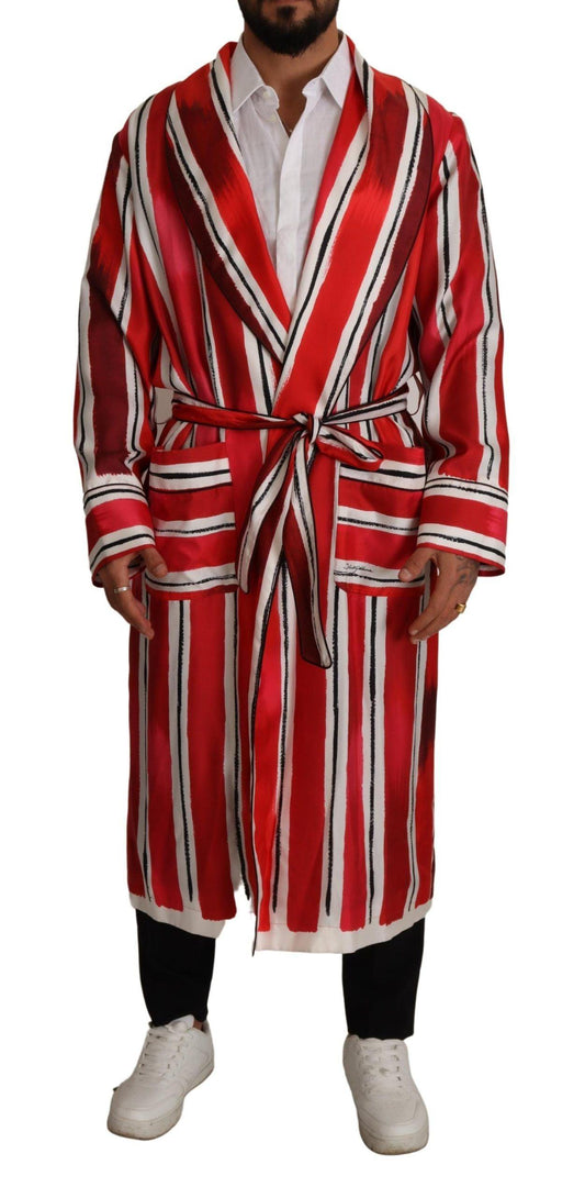 Dolce &amp; Gabbana шикарный шелковый халат в полоску