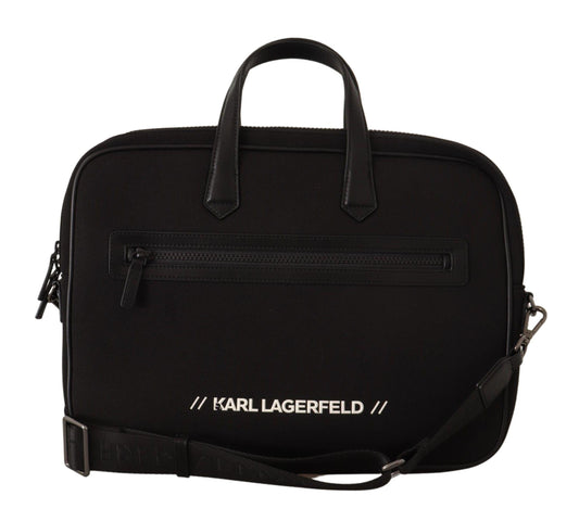 Karl Lagerfeld Sleek Nylon Laptop Crossbody Bag For Sophisticated Style