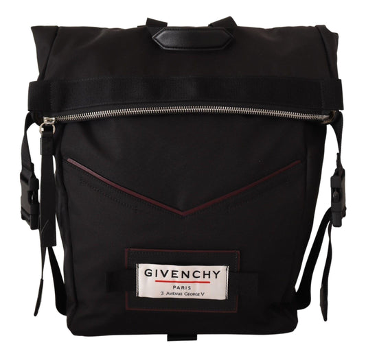 Черный тканевый рюкзак с молнией и верхом от Givenchy