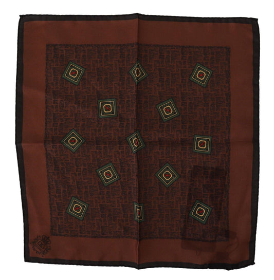 Dolce &amp; Gabbana Коричневый шелковый квадратный платок с узором