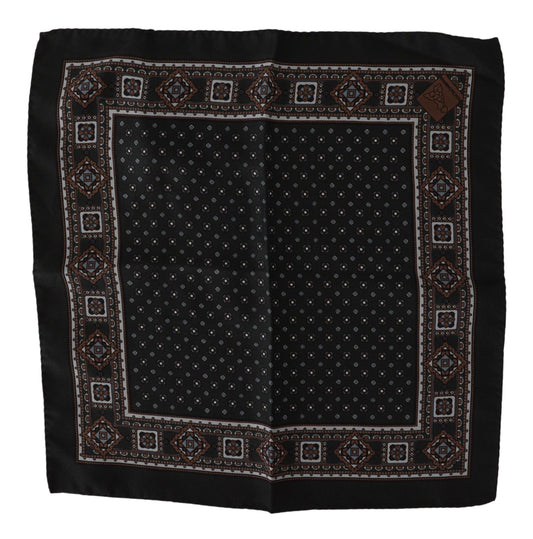 Черный шелковый мужской платок Dolce &amp; Gabbana с нагрудным платком и шарфом