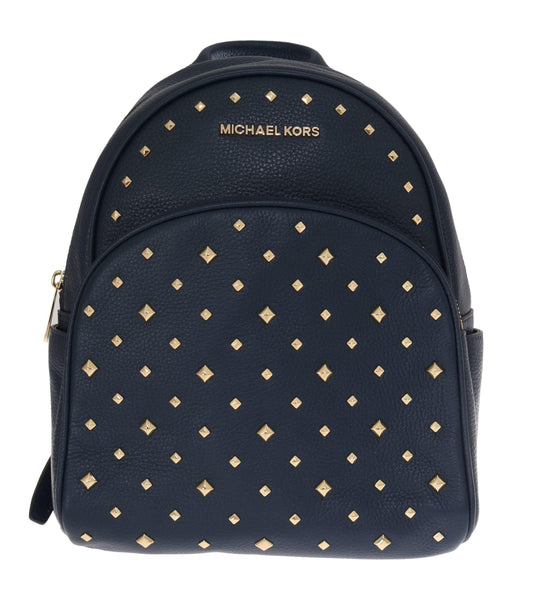Элегантный кожаный рюкзак Michael Kors ABBEY темно-синего цвета
