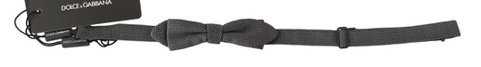 Dolce & Gabbana Elegant Gray Silk Bow Tie - PER.FASHION