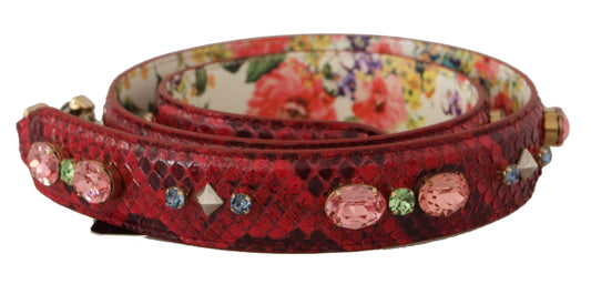 Dolce &amp; Gabbana Элегантный красный ремень для сумки из кожи питона