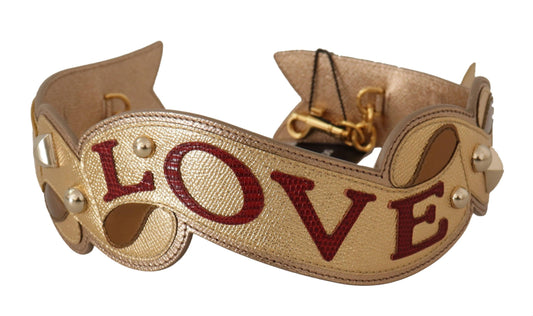 Dolce & Gabbana Elegant Gold Leather Shoulder Strap