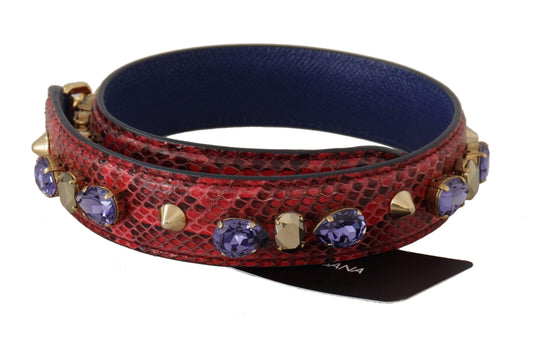 Dolce & Gabbana Elegant Red Python Leather Handbag Strap