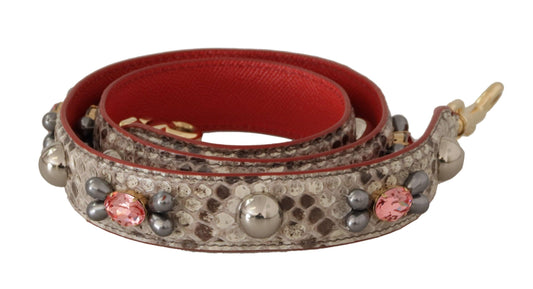 Ремешок для сумки Dolce &amp; Gabbana Opulent из кожи питона бежевого цвета