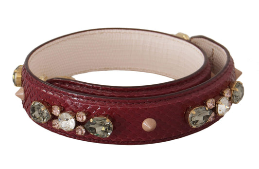 Dolce &amp; Gabbana Элегантный ремешок для сумки из кожи питона бордового цвета