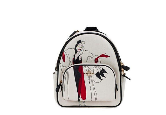 Мини-рюкзак из шагреневой кожи COACH Disney с мотивом Cruella
