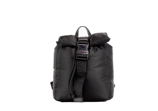 Versace Jeans Couture Маленький черный пухлый нейлоновый рюкзак с пряжкой-книжкой