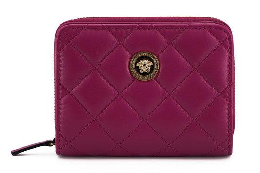Versace Пурпурный кошелек из кожи наппа с двойной молнией вокруг
