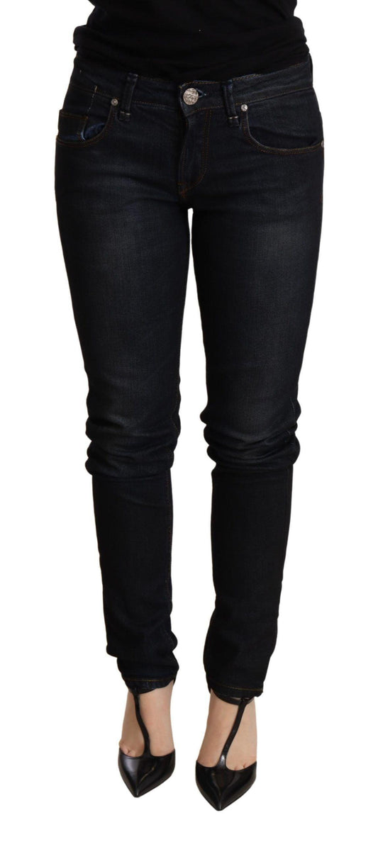 Acht Chic Blue Washed Skinny Low Waist Jeans - PER.FASHION