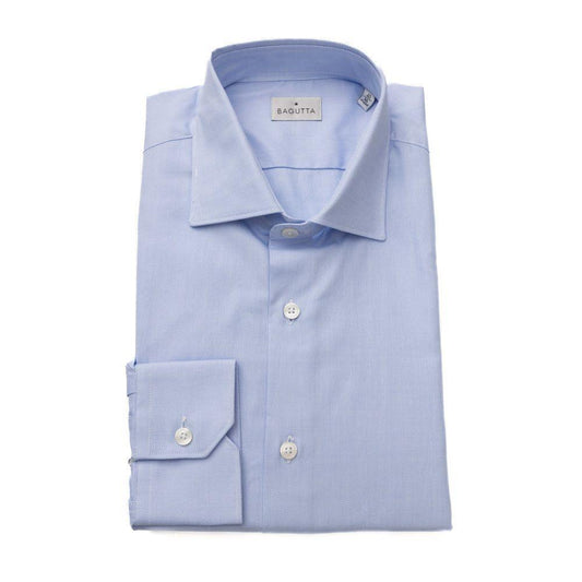 Bagutta Elegant Light Blue Medium Fit French Collar Shirt - PER.FASHION