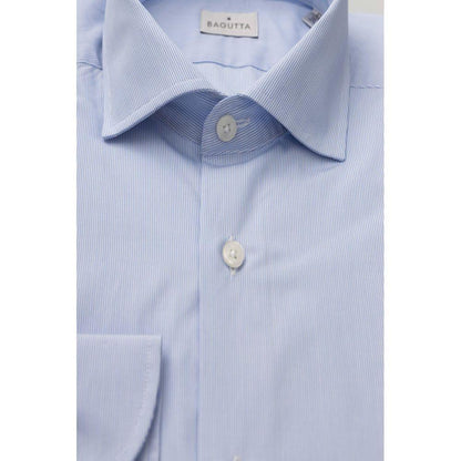 Bagutta Elegant Light Blue Medium Fit French Collar Shirt - PER.FASHION