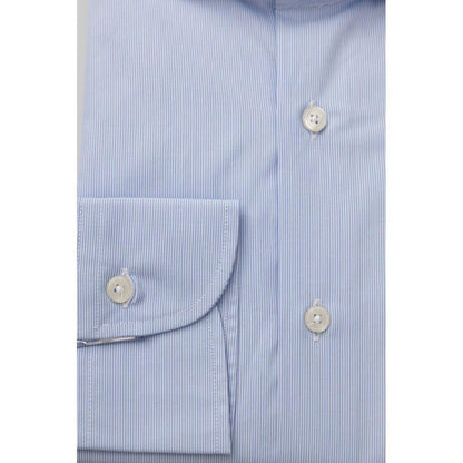 Bagutta Elegant Light Blue Medium Fit French Collar Shirt - PER.FASHION