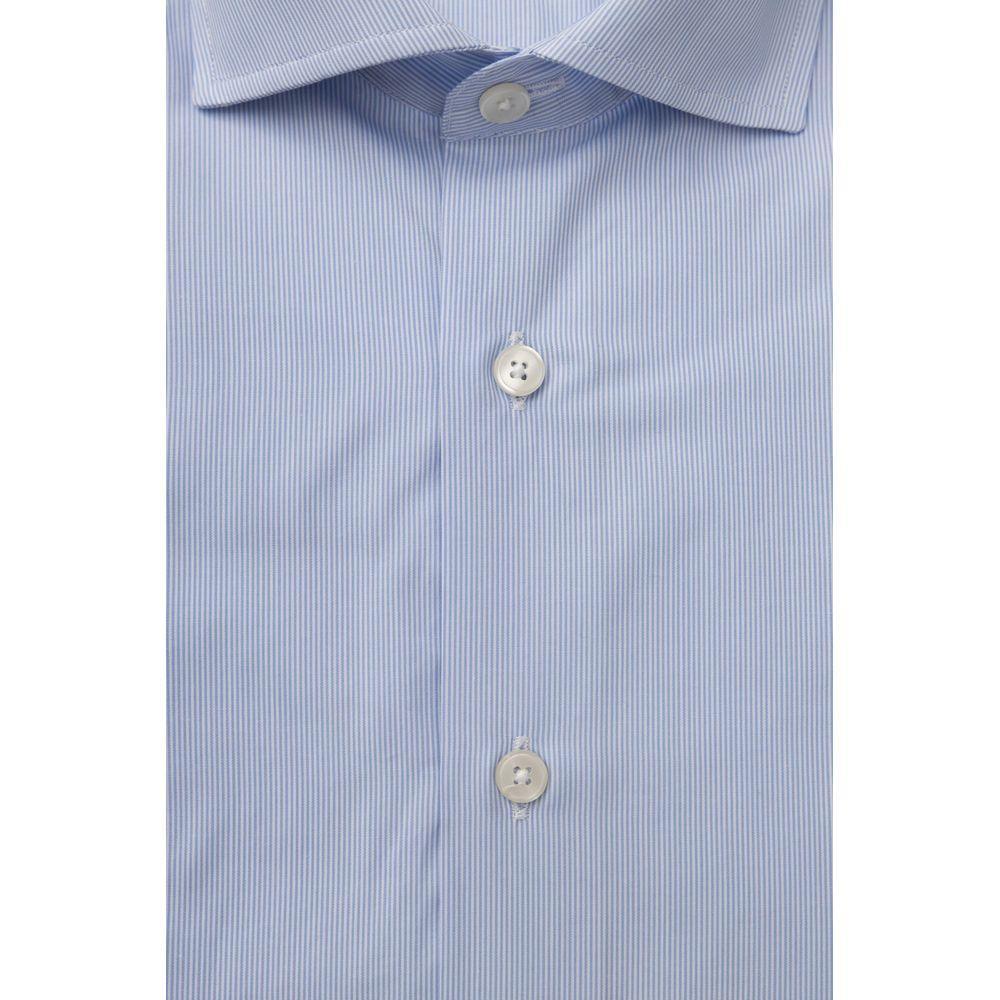 Bagutta Elegant Light Blue Medium Fit French Collar Shirt - PER.FASHION