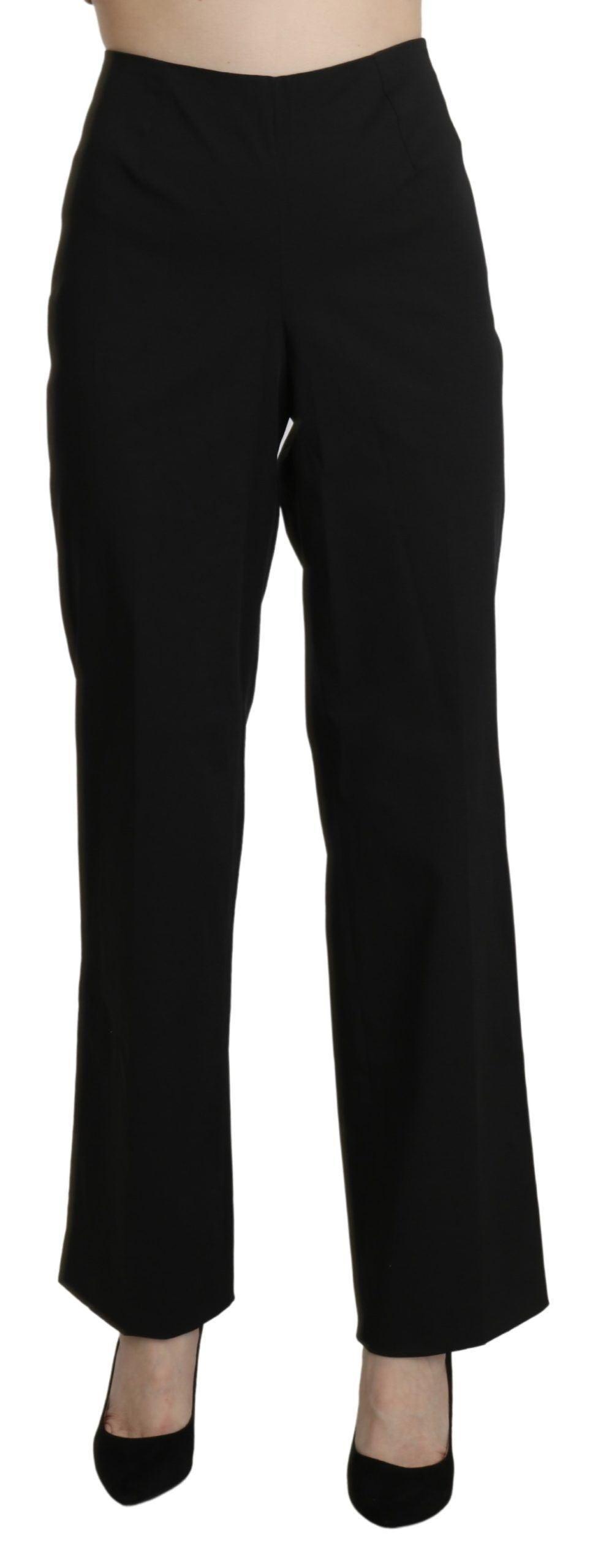 BENCIVENGA Elegant High Waist Straight Black Pants - PER.FASHION
