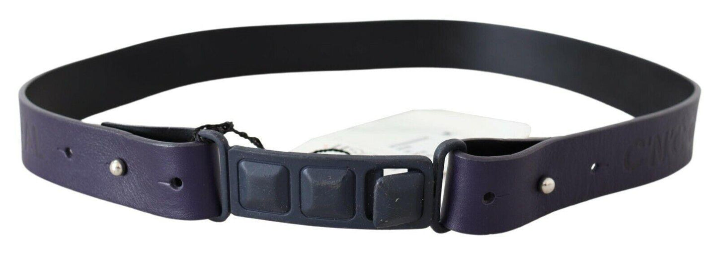 Costume National Black Leather Normal Logo Buckle Waist Belt - PER.FASHION