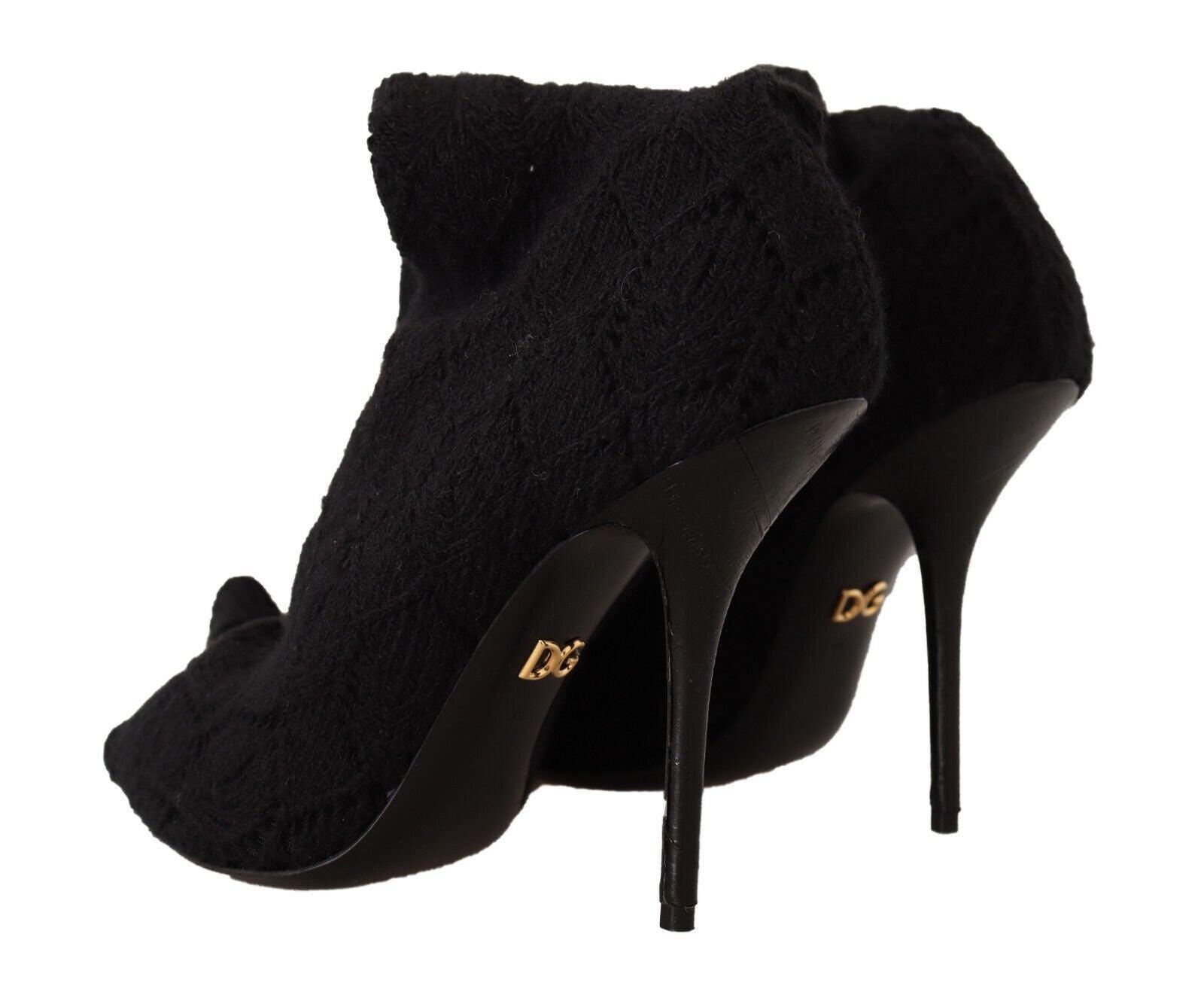 Dolce & Gabbana Elegant Black Stretch Socks Boots - PER.FASHION