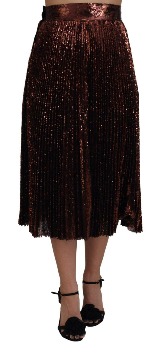 Dolce & Gabbana Elegant High Waist A-Line Midi Skirt - PER.FASHION