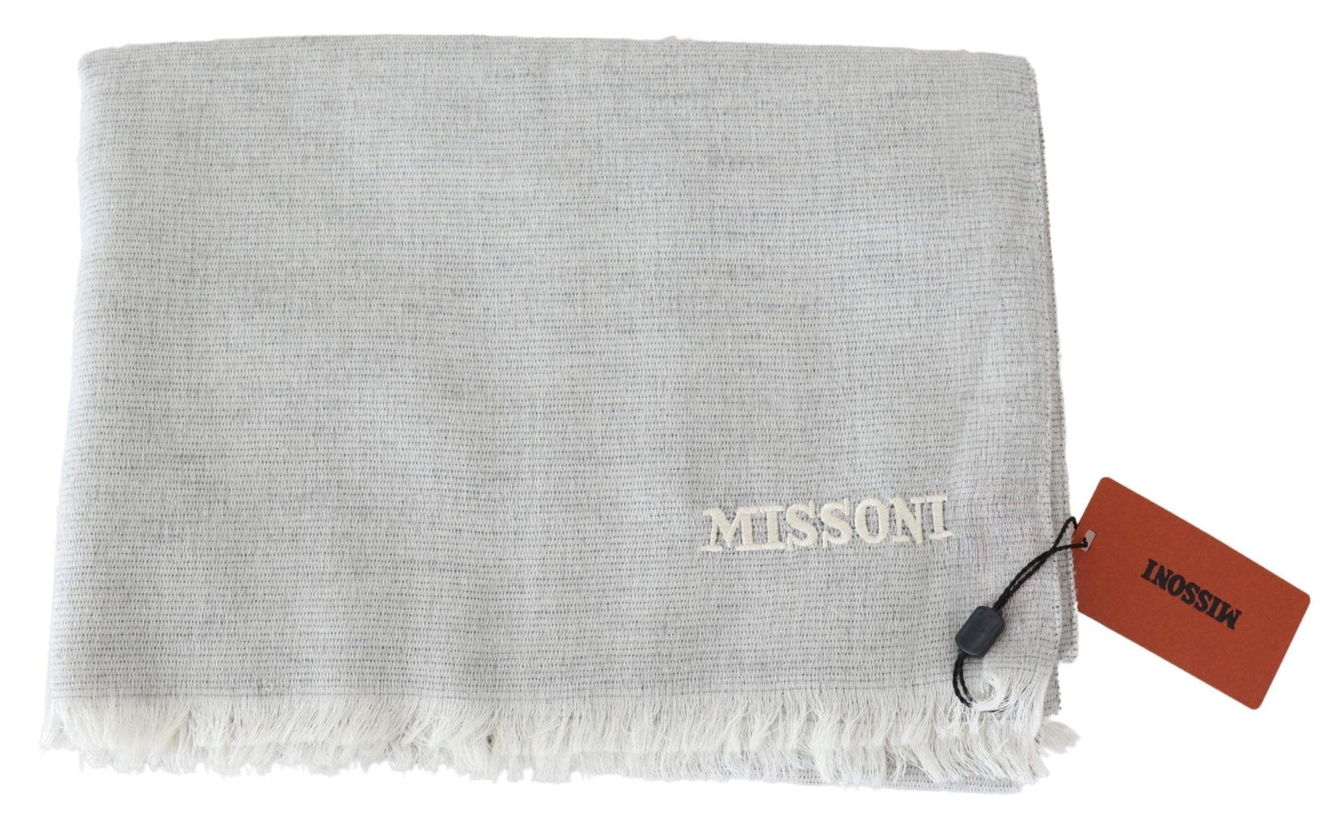 Missoni Elegant Wool Scarf with Signature Embroidery - PER.FASHION