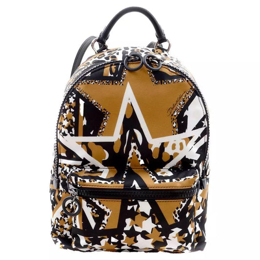 Dolce &amp; Gabbana Элегантный черный нейлоновый рюкзак со звездным узором