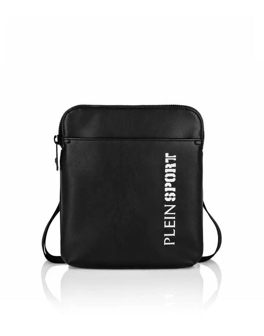 Plein Sport Sleek Faux Leather Messenger Bag