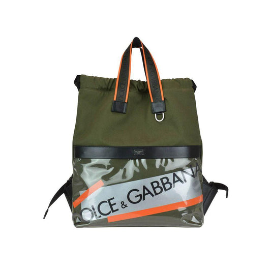 Dolce &amp; Gabbana Элегантный гибридный рюкзак из парусины и кожи