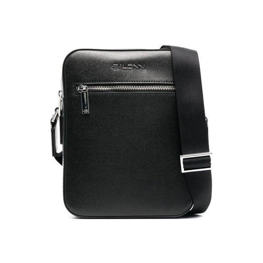 Baldinini Trend Elegant Black Leather Messenger Bag