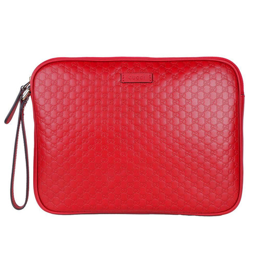 Красный кожаный клатч Gucci Elegant Microguccissima