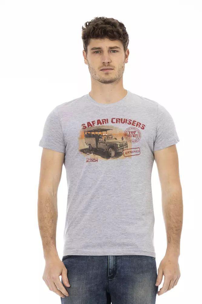 Trussardi Action Chic Gray Short Sleeve Round Neck Tee - PER.FASHION