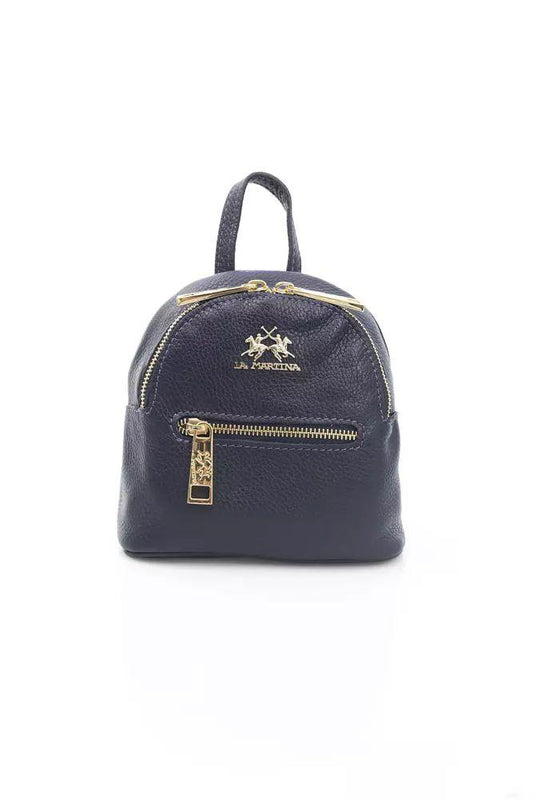 La Martina Elegant Purple Leather Messenger Bag