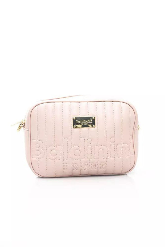 Baldinini Trend Elegant Pink Shoulder Bag with Golden Accents - PER.FASHION