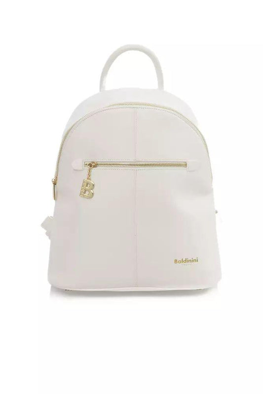 Baldinini Trend шикарный белый рюкзак с золотистыми акцентами