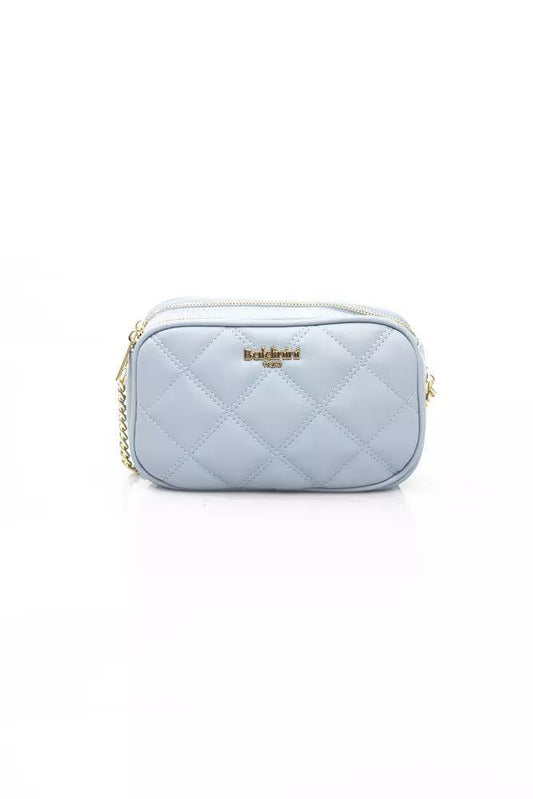 Baldinini Trend Elegant Light Blue Shoulder Bag with Golden Accents - PER.FASHION