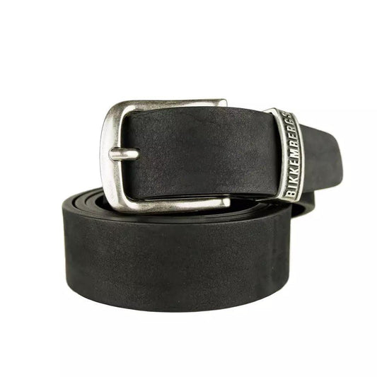Bikkembergs Sleek Calfskin Leather Belt in Classic Black