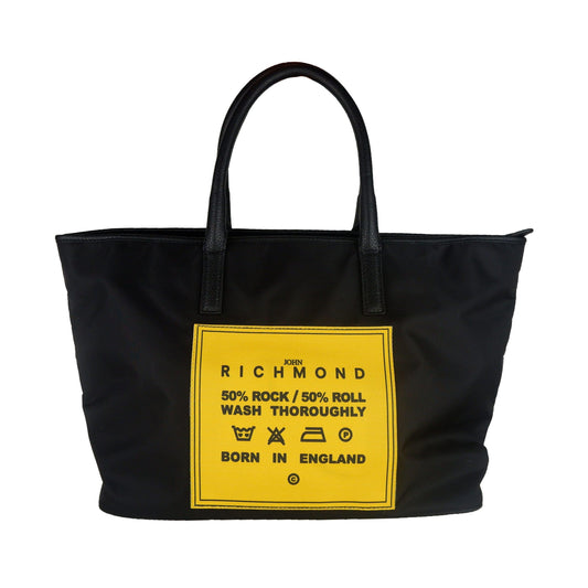 Шикарная черная сумка-шоппер John Richmond с дизайнерским акцентом