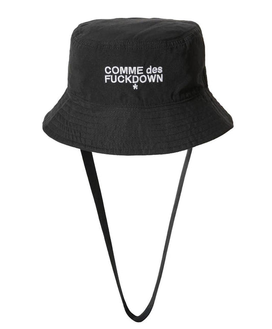 Элегантная черная рыбацкая шляпа Comme Des Fuckdown с фирменной строчкой