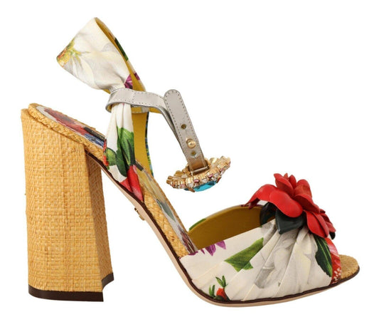 Dolce & Gabbana Multicolor Crystal Embellished Heel Sandals