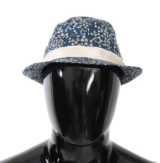 Dolce &amp; Gabbana Элегантная шляпа-федора с принтом бантом в синем и белом цвете