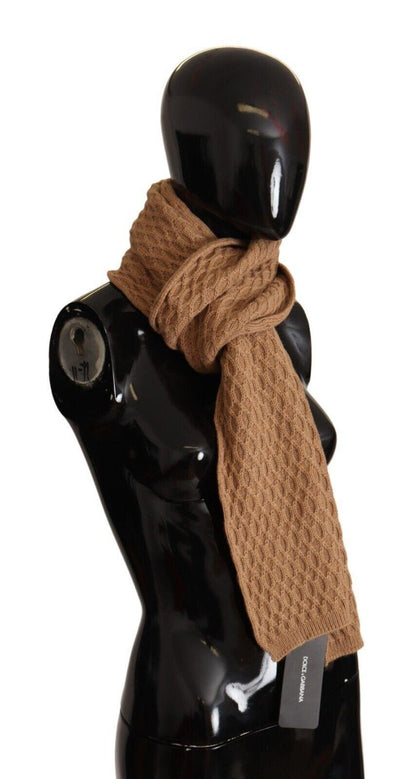 Dolce & Gabbana Elegant Dark Brown Knitted Scarf - PER.FASHION