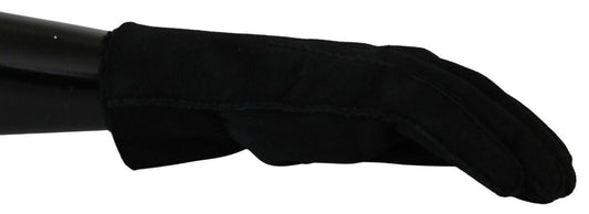 Guanti da motociclista eleganti in pelle nera Dolce &amp; Gabbana
