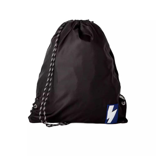 Neil Barrett Sleek Black Nylon Drawstring Backpack