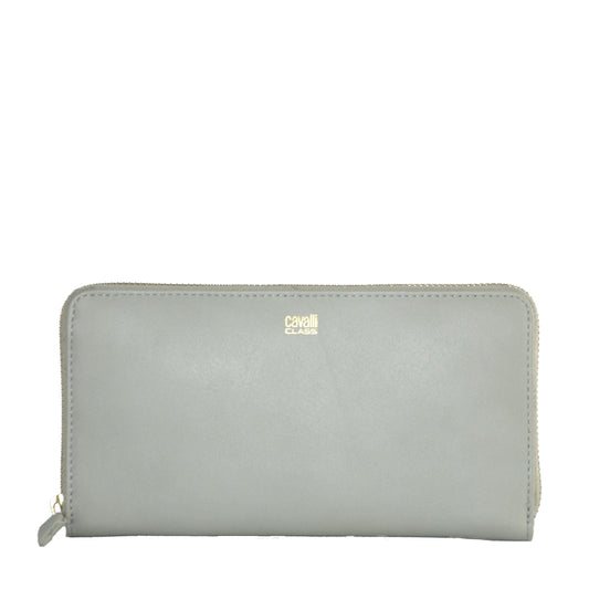 Cavalli Class Elegant Grey Calfskin Wallet for Her