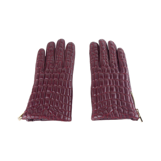 Элегантные женские перчатки Cavalli Class из ярко-красной кожи