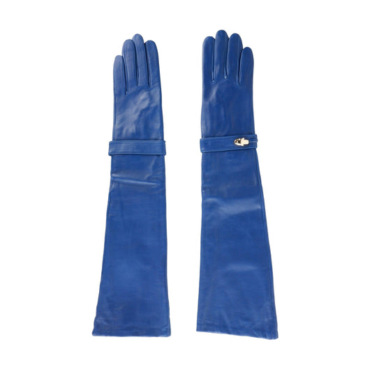 Элегантные перчатки Cavalli Class из кожи ягненка ярко-синего цвета
