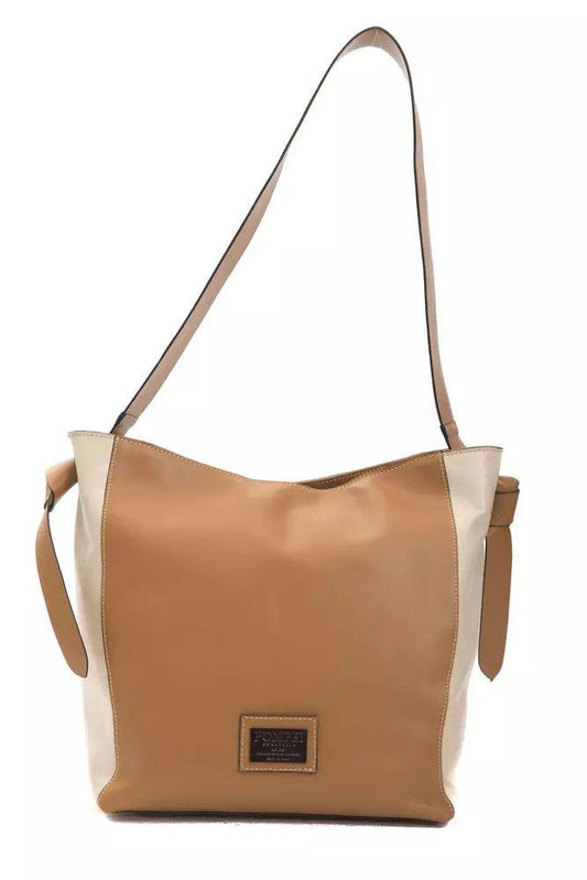 Pompei Donatella Элегантная кожаная сумка через плечо насыщенного коричневого цвета